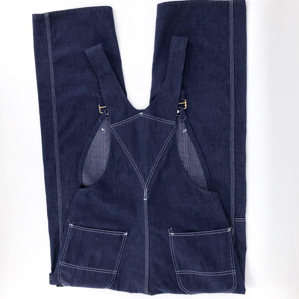 70s dark denim overalls Sears 1970s vintage - Picture 2 of 4